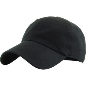Unisex Black 100% Cotton Washed Adjustable Classic Crown Baseball Plain Dad Hat